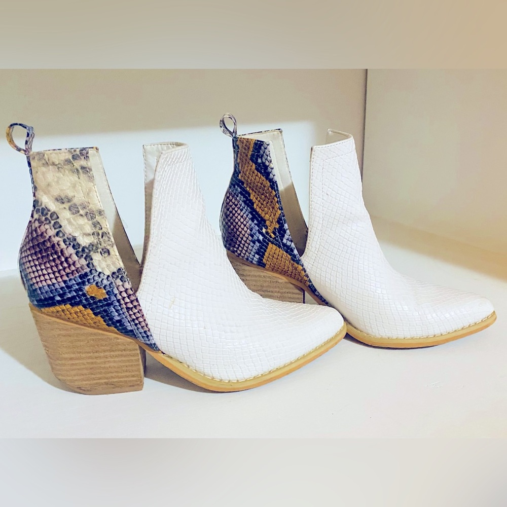 Snakeskin Heeled Booties